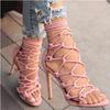 Women Sandals Sexy High Heels Shoes 2025New Summer Cross Strap Open Toe Women's Sandals Pumps Shoes
