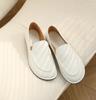 2025 New Spring Women Round Toe One Foot Slip-on Shoes Women Genuine Leather Soft Flats Shoes Women Loafers