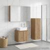 Bathroom Furniture Set 4 Pcs Artisan Oak Engineered Wood and Glass