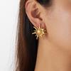 DIEYURO 316L Stainless Steel Golden Fashion Irregular Sun Rays Earrings For Women Trend Classic Waterproof Earrings Jewelry Gift