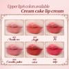 QXQY Cremiger Kuchen Lippencreme Samtmatt Einfach aufzutragen Make-up Farbhaltender Lippenstift Für Anfänger