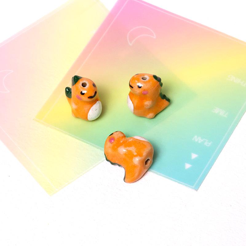 

3D Милый Молочный Дракон Керамический Набор для Нанизывания Бусин 21x19mm оранжевый