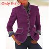 Blazer da Donna in Misto Lana con Design Color Block per l'Ufficio Casual