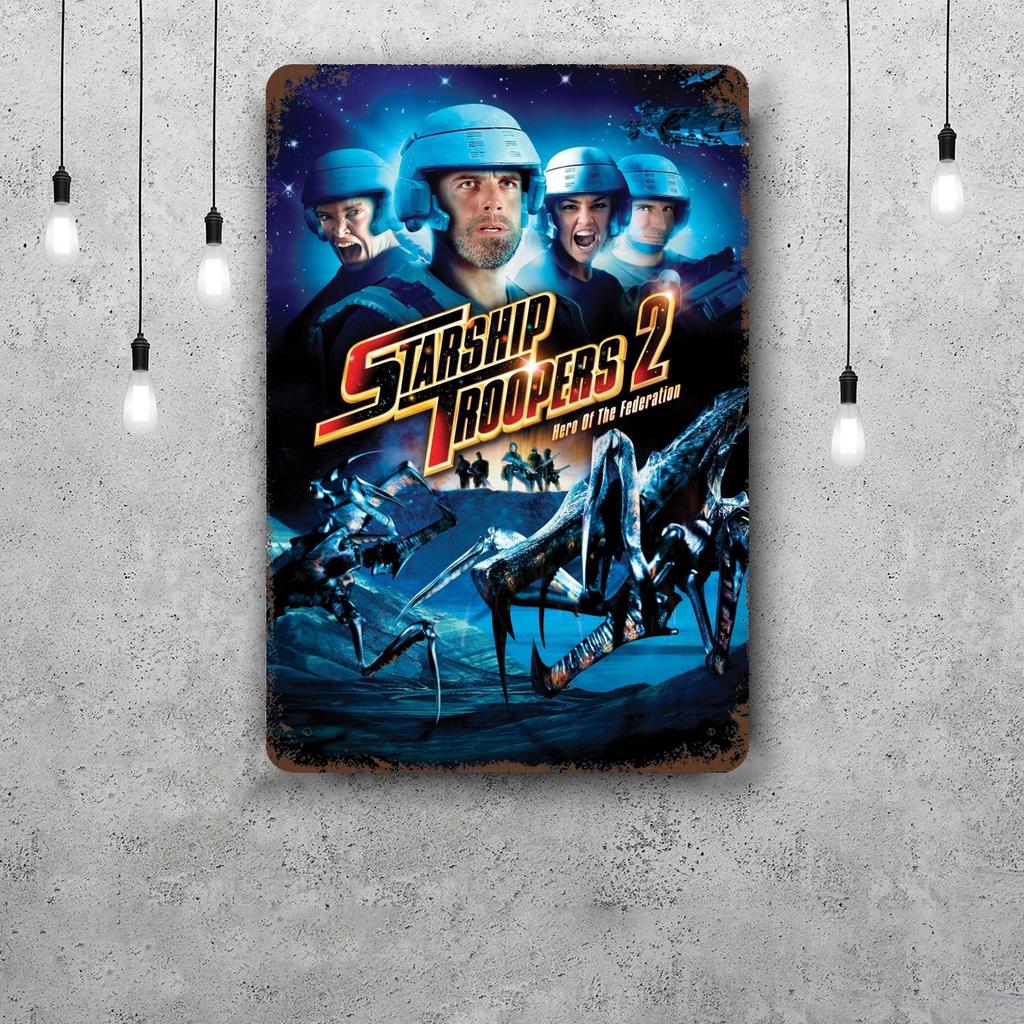 Starship Troopers Minimal Decor Poster Vintage Tin Sign Metal Sign Decorative Plaque for Pub Bar Man Cave Club Wall Decoration
