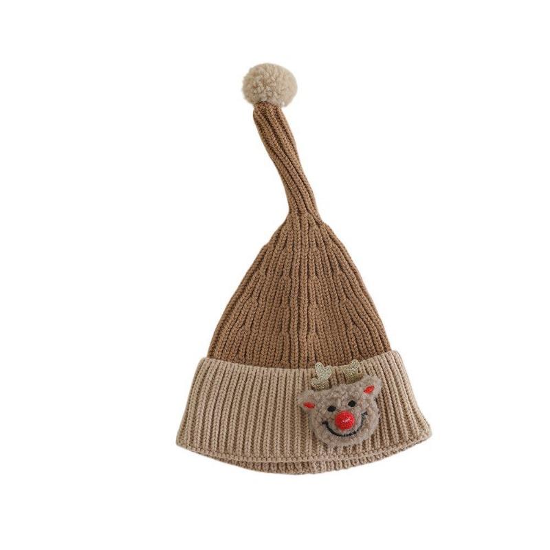 Trend cute children's wool hat long tail baby Christmas hat autumn new boys and girls knitted hat