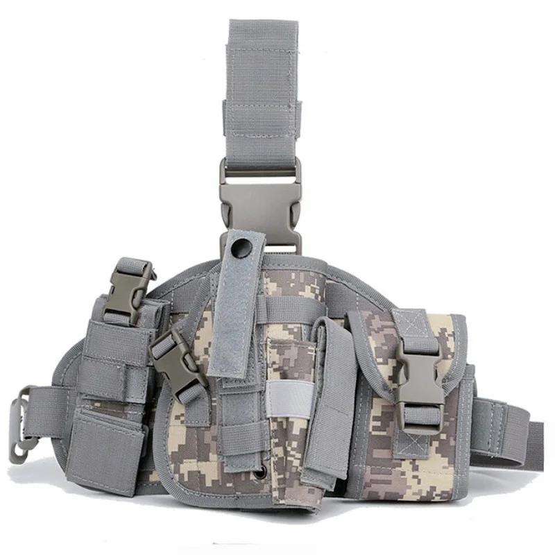 HOT!Universal Tactical Gun Holster Thigh Pistol Bag Pouch Leg Harness Outdoor Adjustable Detachable MOLLE Hunting Leg Holster CS