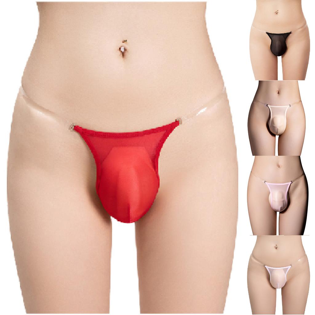 Pánské průsvitné sexy tanga kalhotky s kapsičkou spodní prádlo G-string s nízkým růstem vzadu