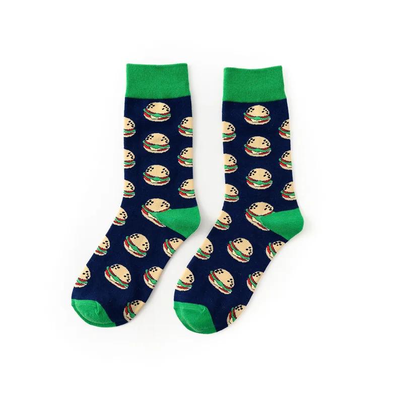 Women Socks Funny Cute Cartoon Fruits Banana Avocado Lemon Egg Cookie Donuts Food Happy Japanese Harajuku skateboard Socks