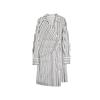 French Striped Waist-Defined A-Line Long Sleeve Dress Women Dresses L8ALS047