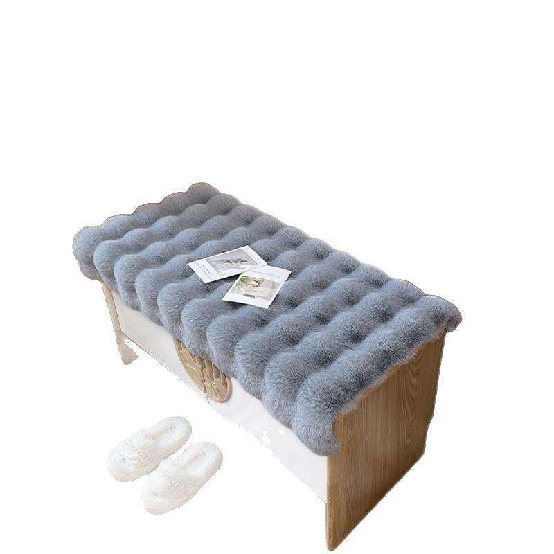 Rabbit Plush Shoe Changing Stool with Cushion and Mat