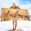 Beach Towel Antelope Print Microfiber Quick Dry Travel Towels Lightweight Compact Beach Accessories For Swimming,Camping,Holiday