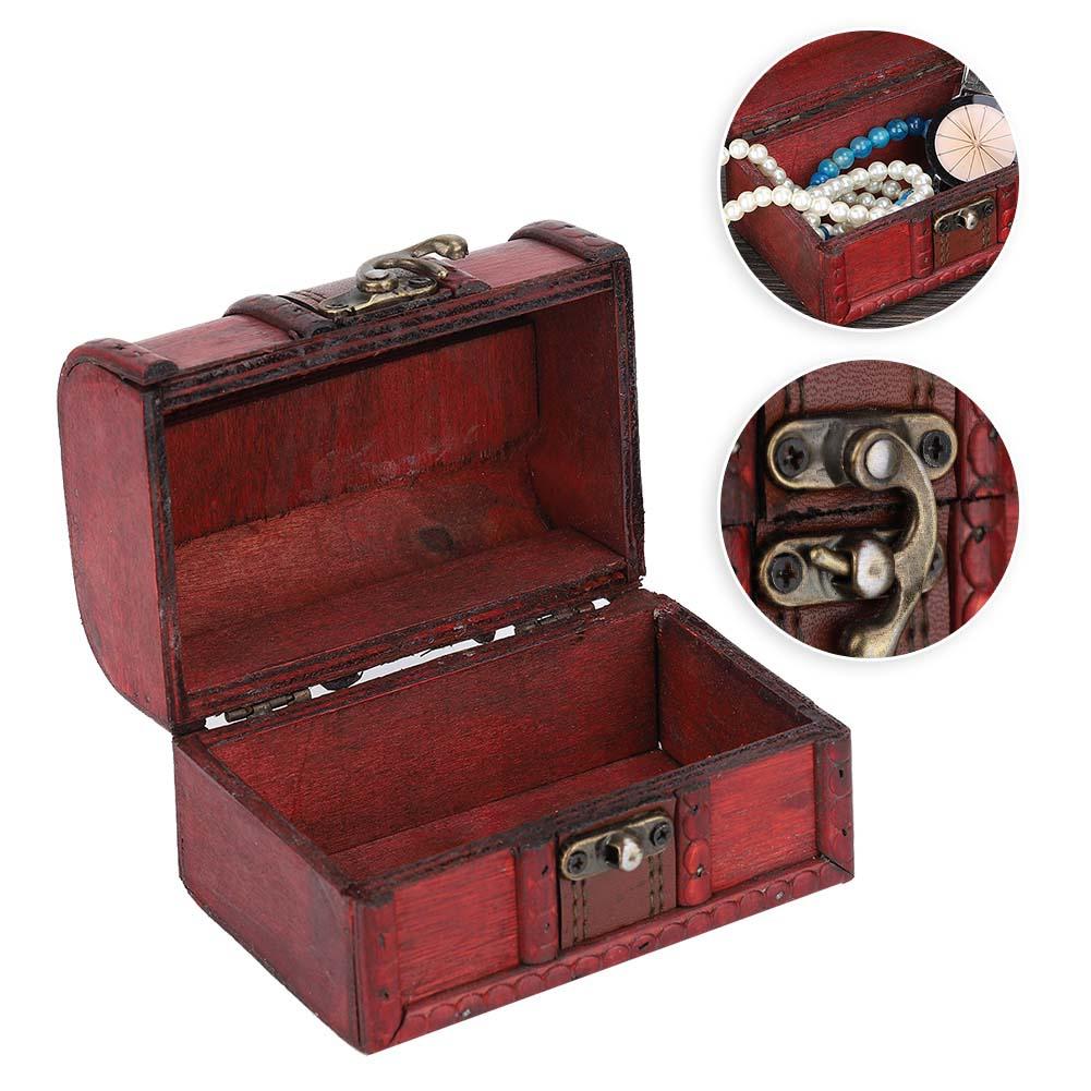 Vintage Wooden Jewelry Storage Box Handmade Wooden Decorative Display Case