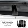 Car Window Trim Cover B Column Sticker Polished Pillar Exterior Parts Accessories For Peugeot 2008 2020 2021 2022 2023 2024 2025