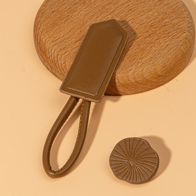3pack PU Leather Horn Buckles Toggle Button Fasteners Handmade Sewing Buttons for Modern Clothing Enhancements