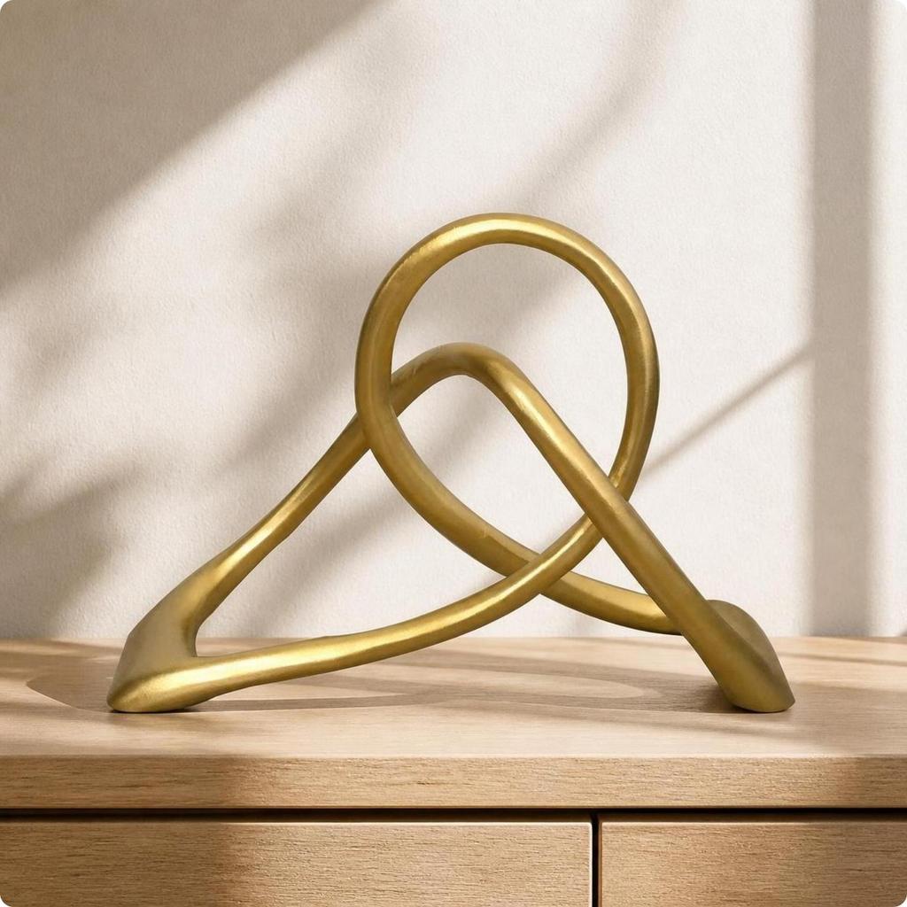 Geometric Knot Sculpture Modern Tabletop Statue Artistic for Office, Minimalists