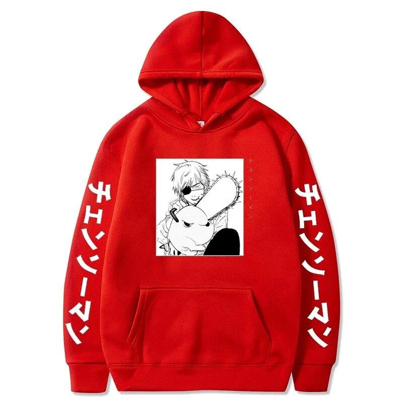 Japan Anime Chainsaw Man Denji Pochita Print Men Women Hoodies High Quality Oversized Streetwear Manga Pullover Harajuku Unisex Sweatshirt