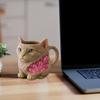 Katzen Kaffeetasse 3D Faux Kristall Harzkunst Tasse mit Ergonomischem Griff Neuheit Trinkgeschirr Geschenk für Kaffee- und Teeliebhaber