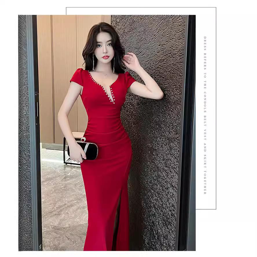 Evening Dress Advanced Sense Thin Sexy Dress Work Clothes Temperament Socialite Long Dress Night Main Store Women's Clothing