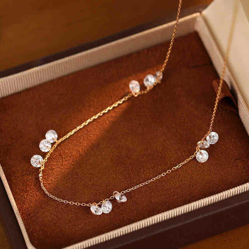 Trendy Shiny Bead Clavicle Necklace for Women - Cool Niche Design
