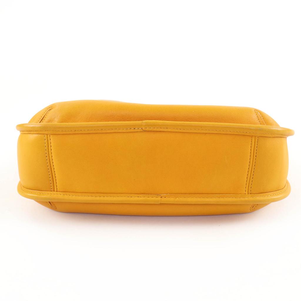 Excellent COACH Rare Color Old Coach Glove Leather One-Shoulder Bag Yellow 9047 Used