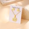 High Quality Stainless Steel Elephant Butterfly Flower Pendant Necklace Stud Earrings Luxury Party Jewelry Set for Women Gift