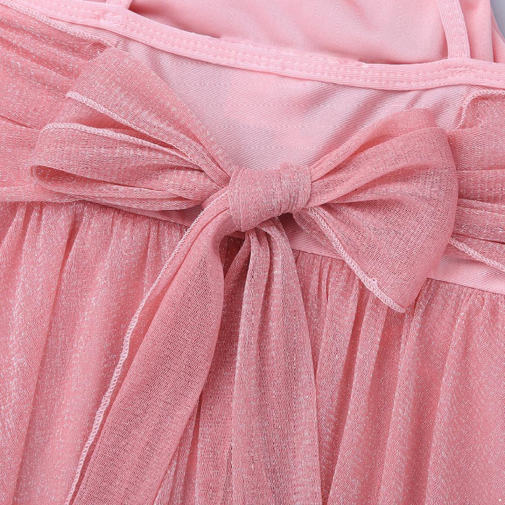 Dziecięce dziewczyny Camisole Fancy Dress Spaghetti Paski Balet Łaciński taniec współczesny Błyszcząca sukienka liryczna