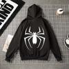 Zip Up Spider Print Hoodies Oversized Sweatshirt Coat Fashion Men Streetwear Hoodies  Female