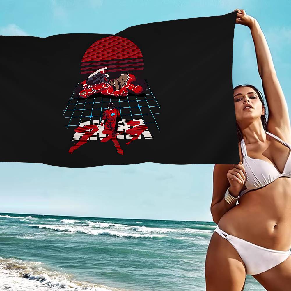 Superpower Energy Body A-akira Bath Towel Microfiber Soft Water Absorbing Breathable For Girl Decorative Cartoon Beach Towel