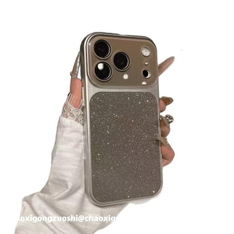 Luxury Glitter Phone Case IPhone 15 16 17 Pro Max Ins Aesthetic Full Cover Acrylic Shell With Design