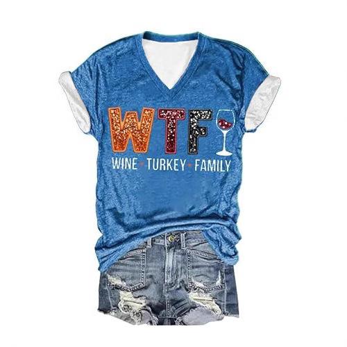 3D Digital Printed Women's Top, Spring and Summer Slim Fit Comfortable Top, V-neck Women's T-shirt 3407 EMA