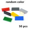 50-100Pcs Flat Tile 2x2 2x4 DIY Enlighten Plastic Smooth Building Block BricksCompatible All Brands Assembles Particles