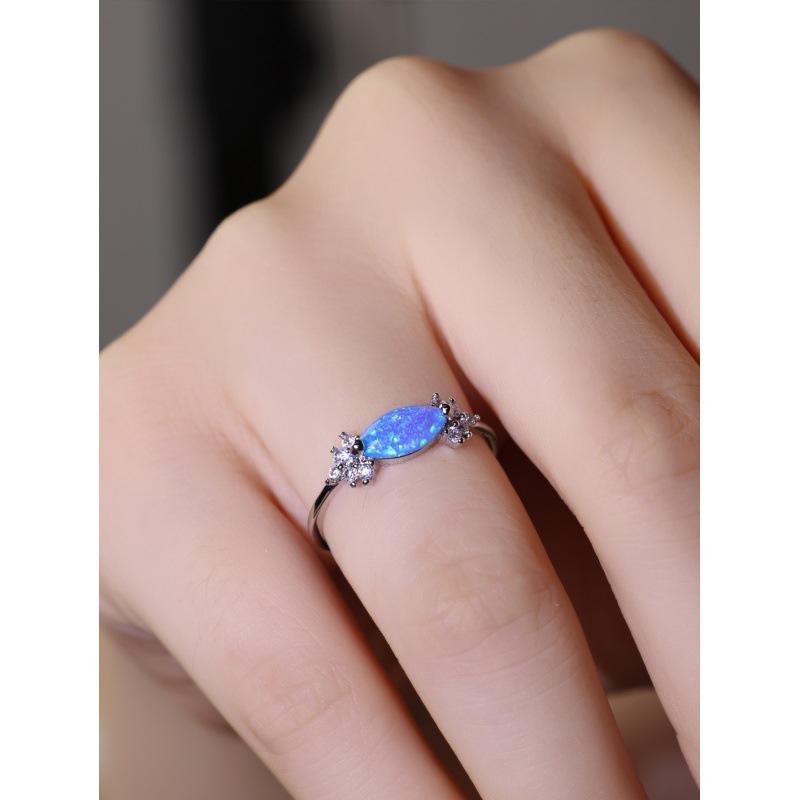 wih new oval candy ring simple personality niche ring ring no. 6