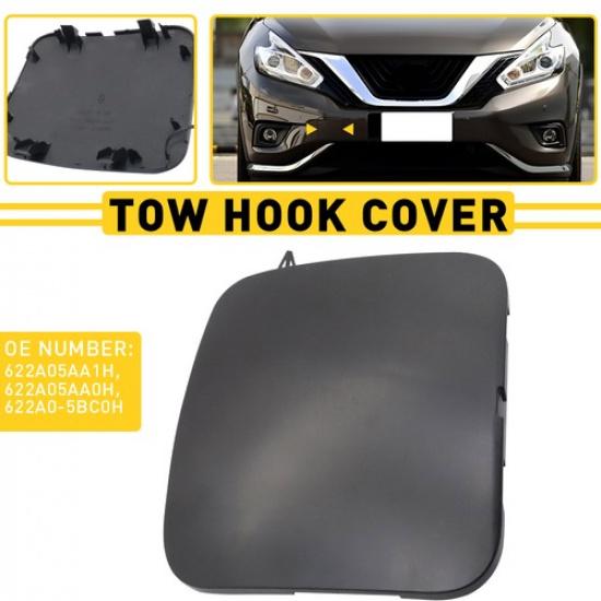Front Bumper Tow 622A0-5AA0H 622A05AA1H for Hook Cover Nissan Murano 15-19 Black