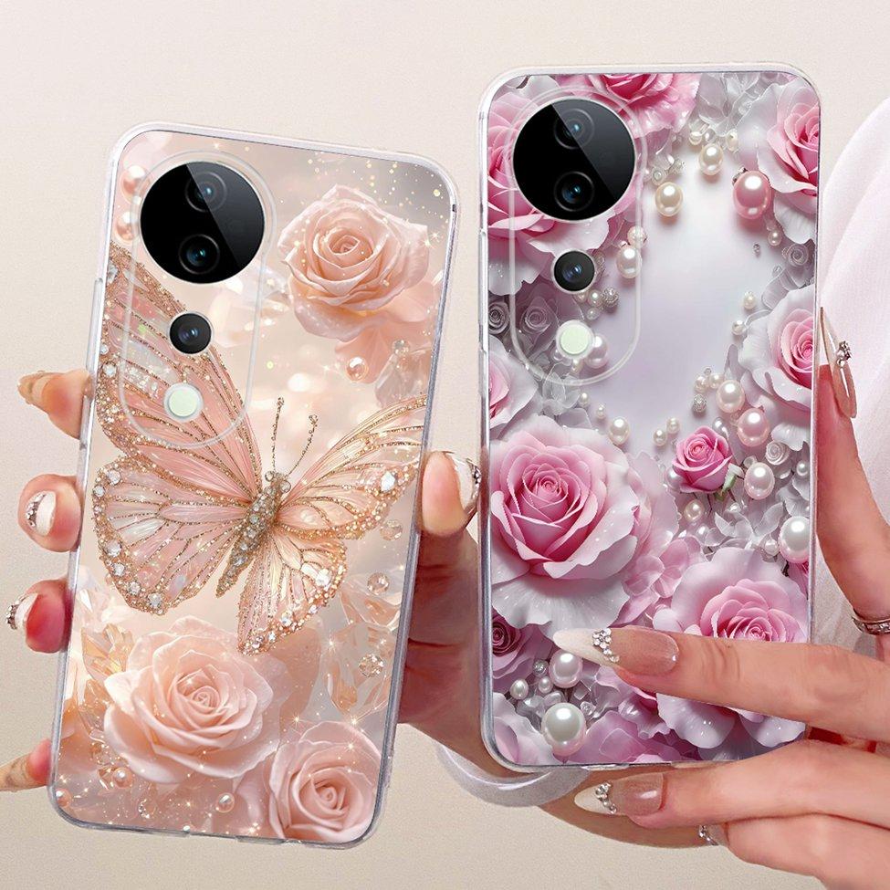 Casing For Vivo S19 Pro Clear Case Aesthetic Luxury Cute Fashion Flower Funny Painted Funda For Vivo S19Pro V2362A Cover