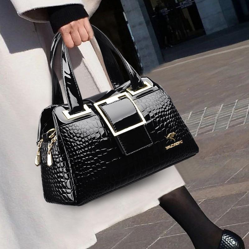 2 Layer Large Capacity Tote Bag Luxury Handbags Women Bags Designer Crocodile Pattern Ladies Boston Shoulder Bag High Quality
