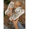 Women's New Summer Color-block Fashion Ethnic Style Light Beach Shoes Cross with Peep-toe Soft Platform Sandals