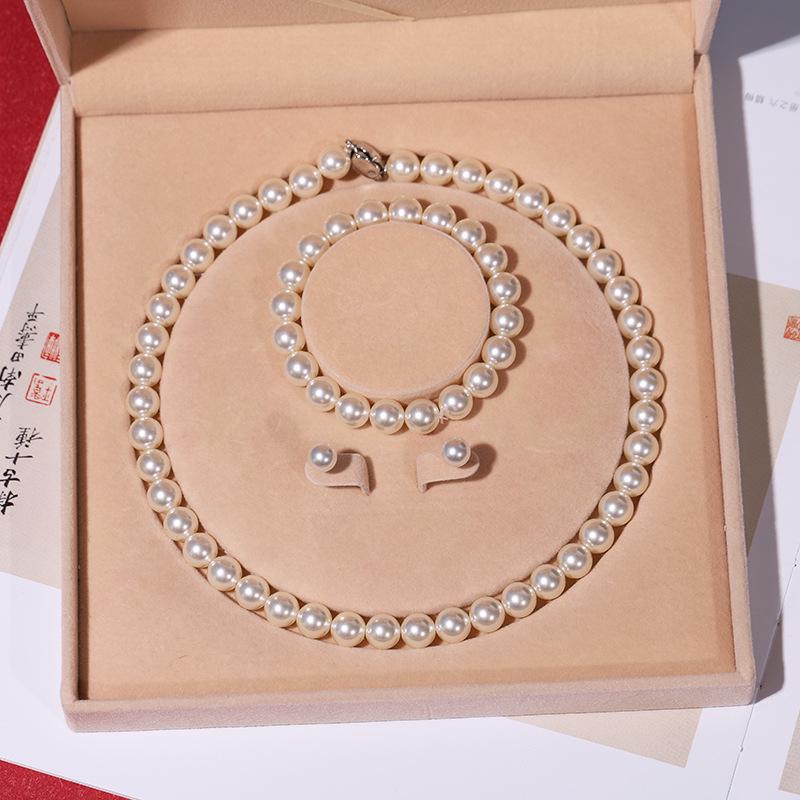 Elegante Collana di Perle di Conchiglia Profonda - Perfetto Regalo per la Festa della Mamma