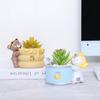 Cartoon Animal Flower Pot Resin Succulent Pot Planter Home Decor Garden Decoration Desktop Ornaments Bonsai Plant Pot