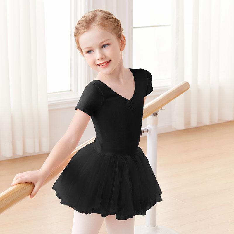 Girls Ballet Tutu Dress Dance Dress for Toddlers Kids Gymnastic Leotard Dress with Full Lining Cotton Ballet Dress Closed Crotch