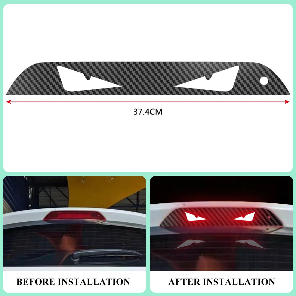 OVCN5 1Pc Carbon Fiber Stickers for Ford Ka 2013-2022 Rear High Mounted Stop Brake Lamp Light Car-Styling Accessories