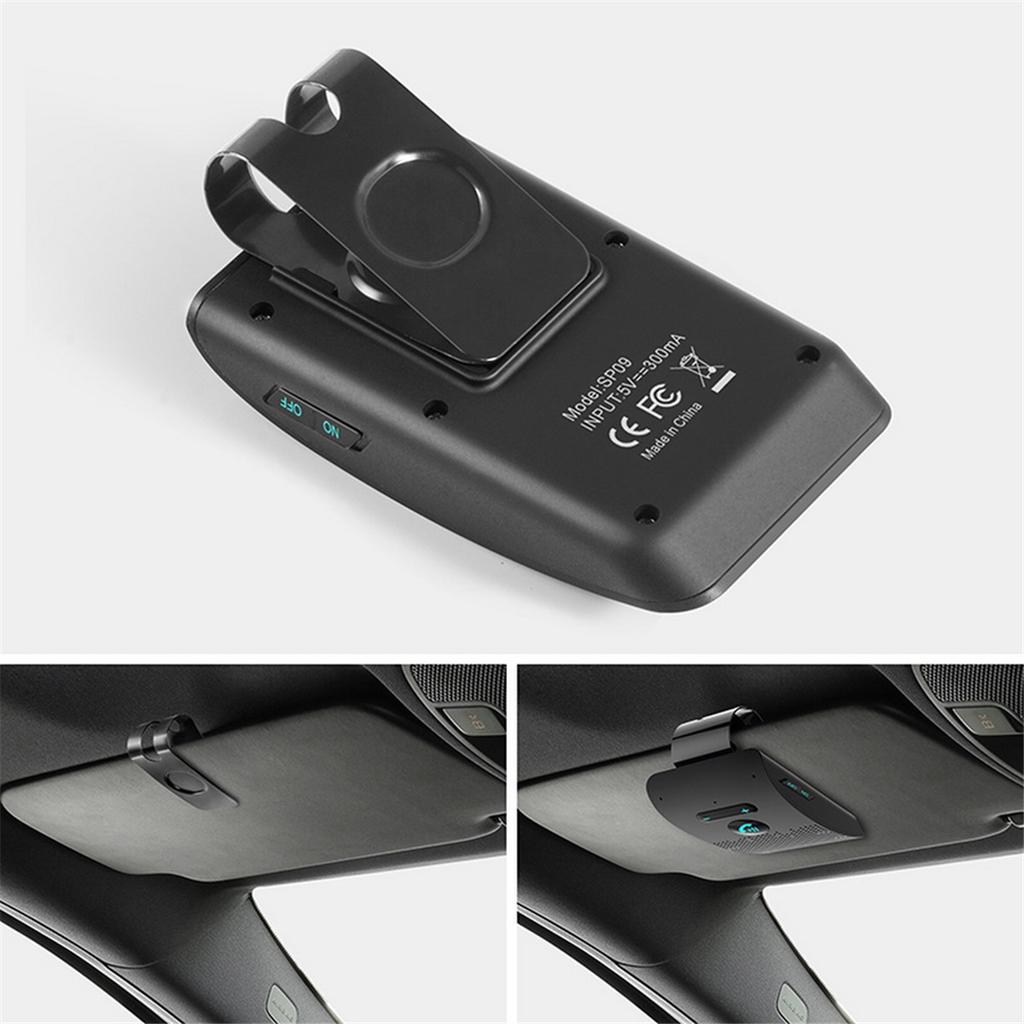 Bluetooth-Lautsprecher Freisprecheinrichtung Sonnenblende Clip Drahtloser Audioempfänger Freisprecheinrichtung Lauter Musik-Player Doppelmikrofon