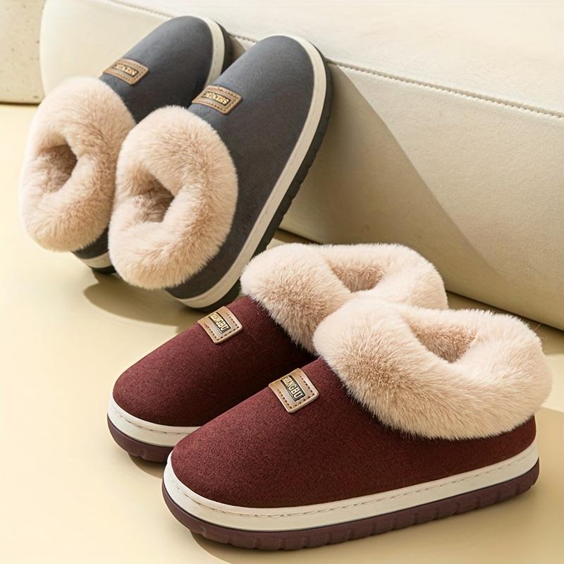 Cozy Winter Plush-Lined Slippers for Men and Women Soft Indoor House Shoes with Warm Casual Shoes
