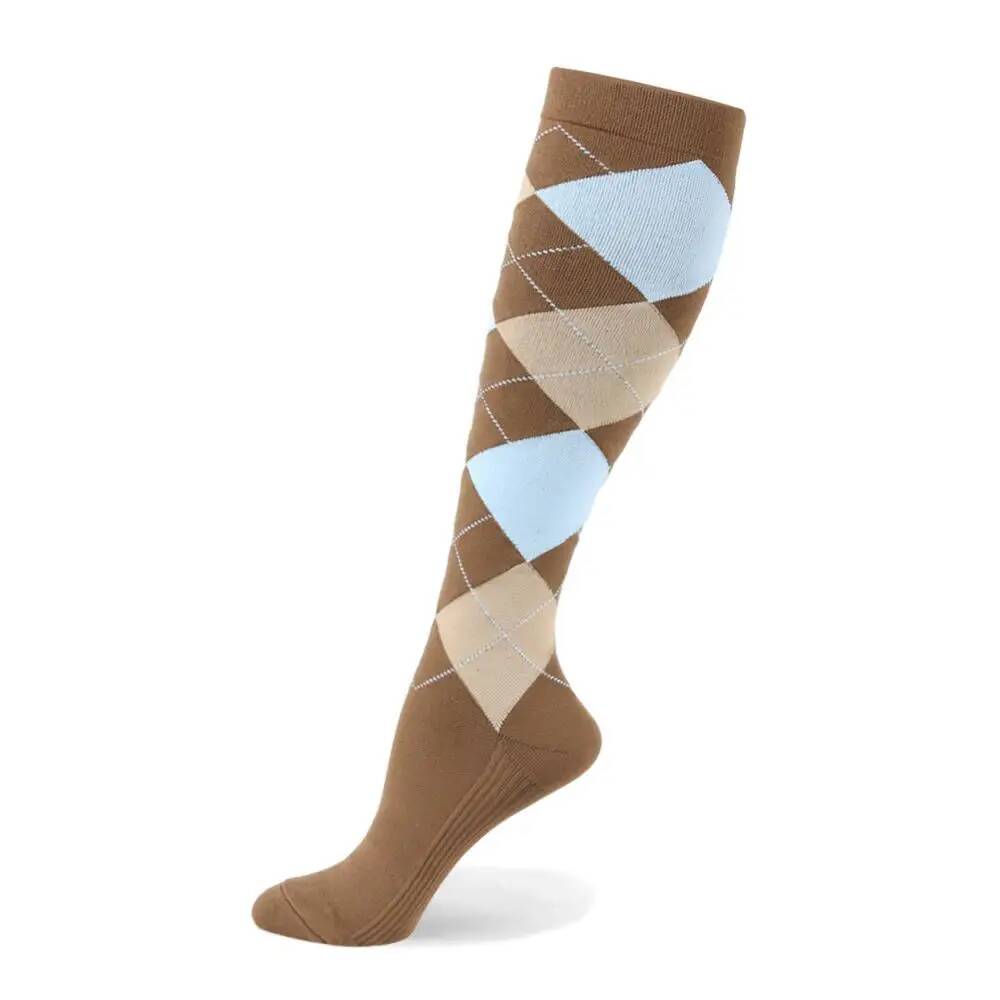 Compression Women Men Stockings Popular Love Pattern Stripe Lattice Star Compress Socks Running Sports Elastic Pressure
