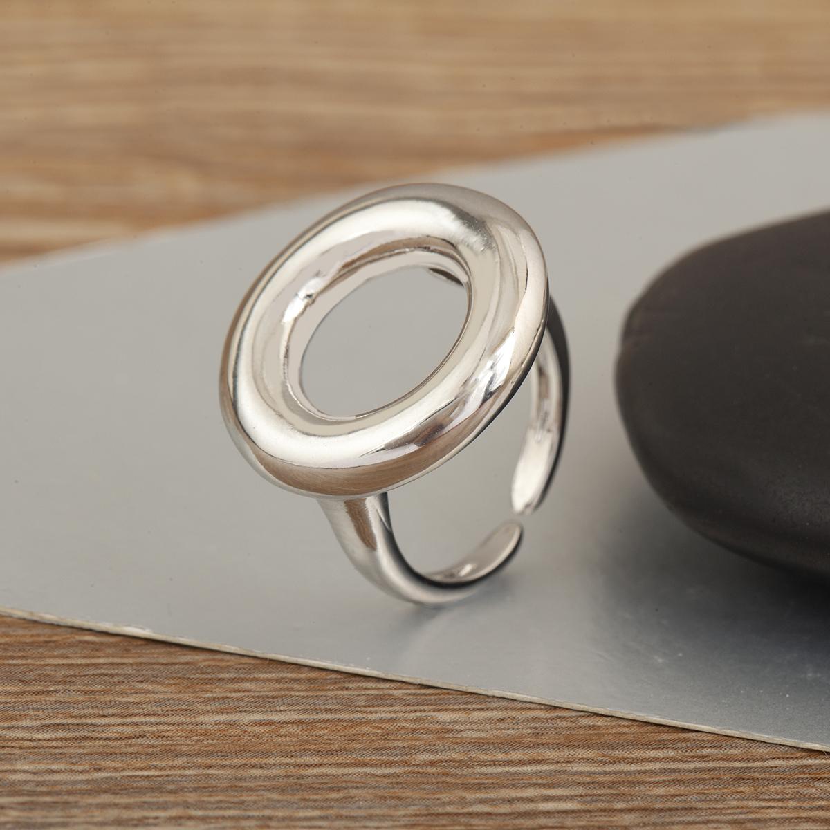 

Nidin Hot Sale Round Shape Hollow Design Open Rings Adjustable For Female Male Copper Simple Geometric Aesthetic Finger Jewelry resizable срібний