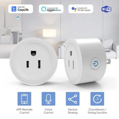 WLAN Smart Plug US-Steckdose 10A Steckdose mit Timer Sprach- und App-Fernbedienung für Hausautomation Alexa Google Home Unterstützung