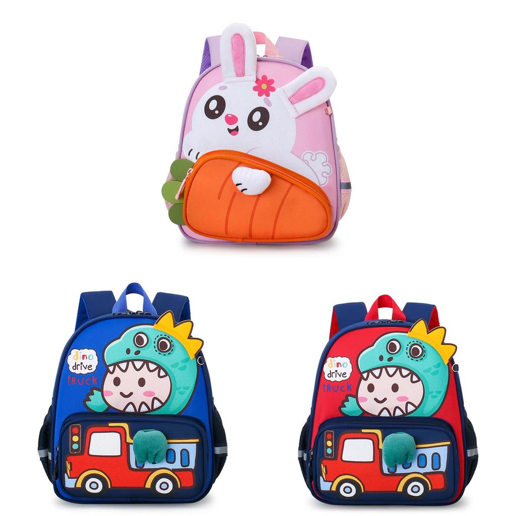 Childrens Cartoon Backpack With Nylon Material And Breathable Air Cushion Straps For School Use