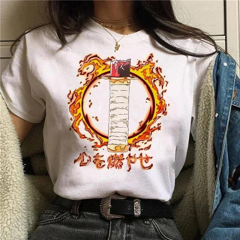 Demon Slayer T Shirt Women Tshirt Female Tanjirou Kamado Graphic Tee Shirt Japanese Anime Manga T-shirt Streetwear Tops Tees