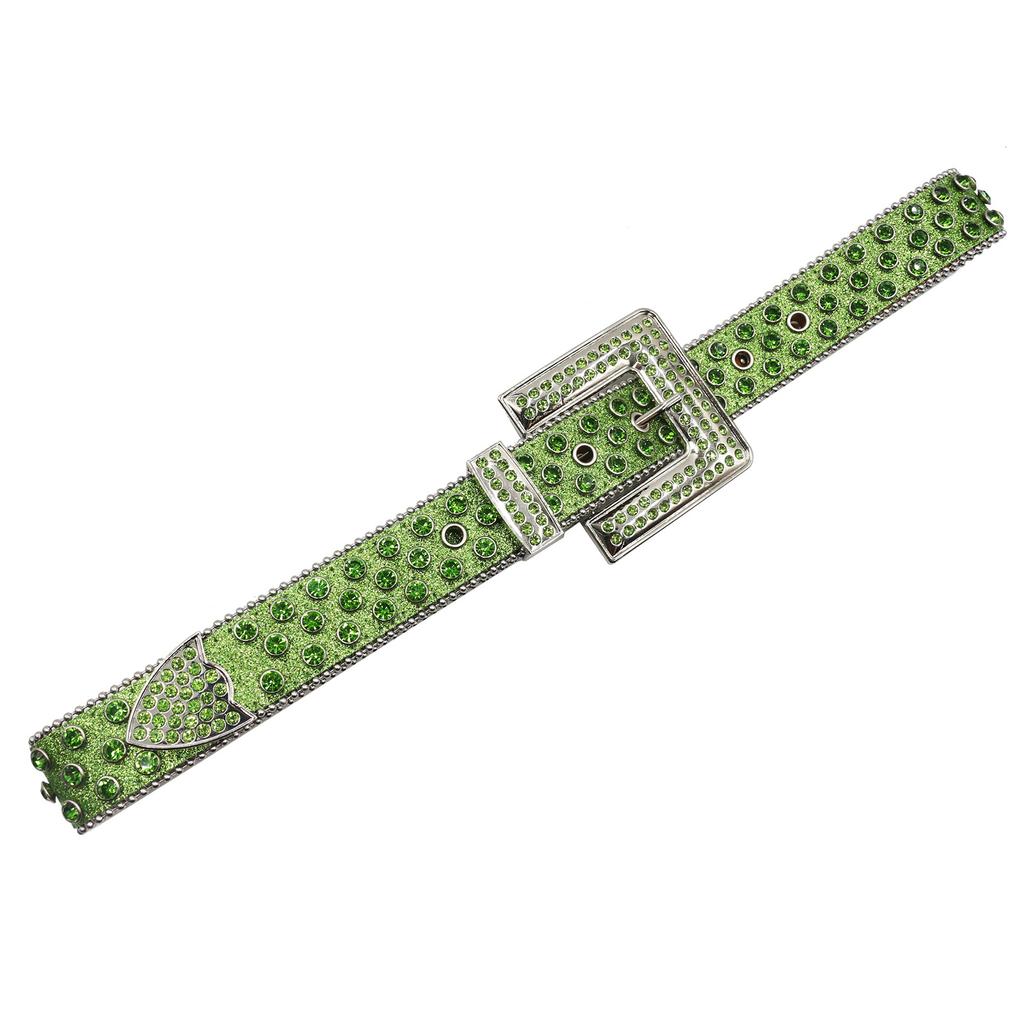 Square Buckle Design Rhinestone Full Diamond Punk Style Sexy Japanese Belt Jewelry Street Shiny Belt