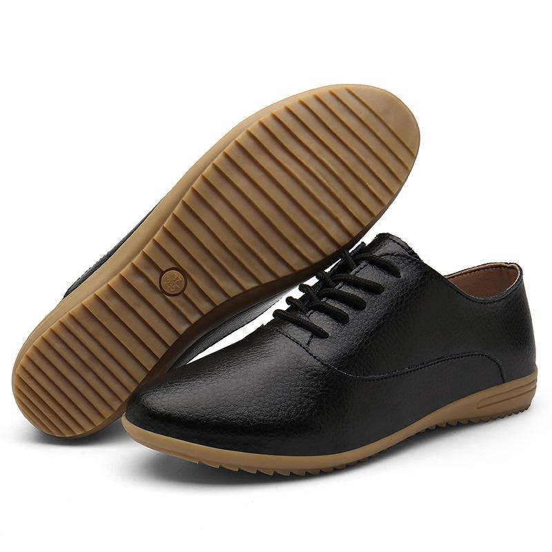 

Весенне-осенняя женская обувь, подошва из говяжьей кожи, корейская версия, белые туфли на плоской подошве, женские туфли на шнуровке, с круглым носком, нескользящие, универсальные, удобные м 41