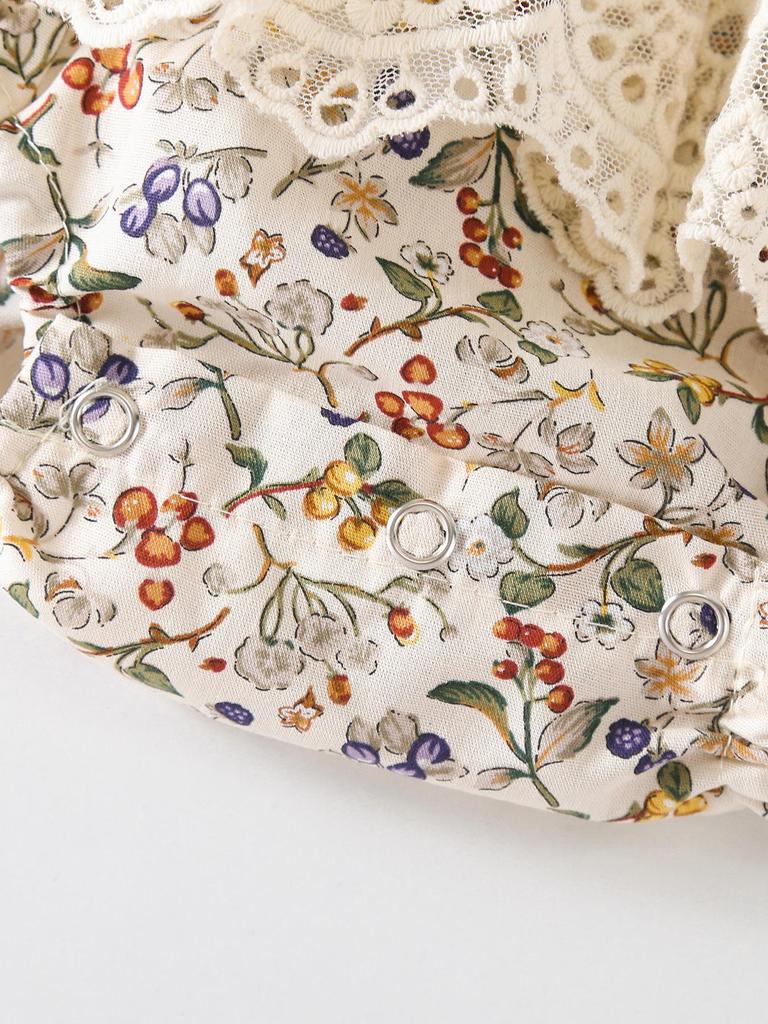 Newborn Girl's Lace Romper - Summer Short Sleeve Princess Outfit for 100 Days